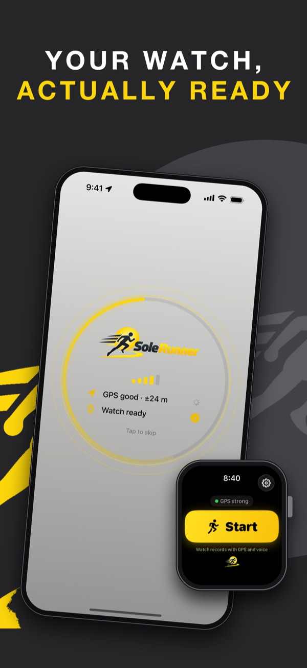 SoleRunner on iPhone and Apple Watch