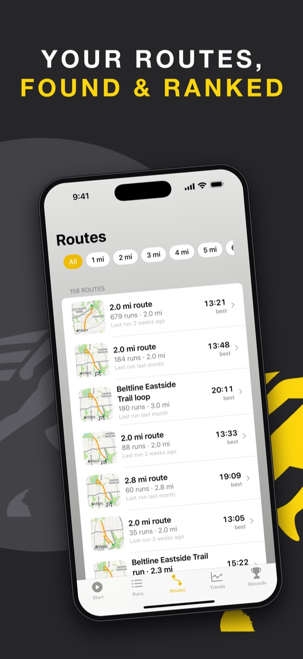 Routes found automatically